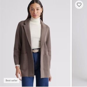 Quince Heather brown cotton Knit elegant blazer size large nwt